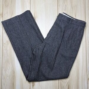 Allen Solly Thick Wool Dress Pants Double Pleated Mens 34x30 Gray Made In USA